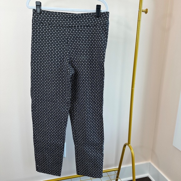 COUNTERPARTS WOMENS LONG PANT FLAT BAND ELASTIC ANKLE SLIT BLACK AND WHITE SZ 10 - Picture 1 of 8